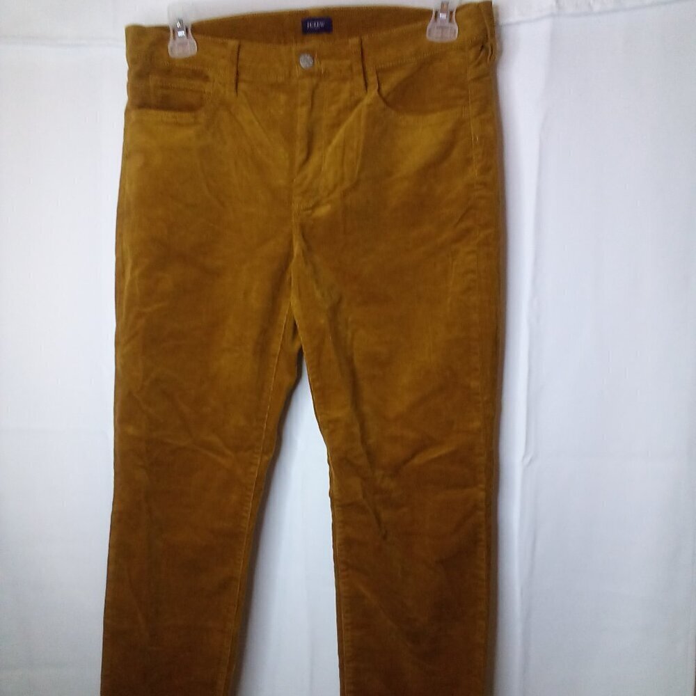 J Crew Pants Women 30 Corduroy Feel Straight Skinny Golden Brown